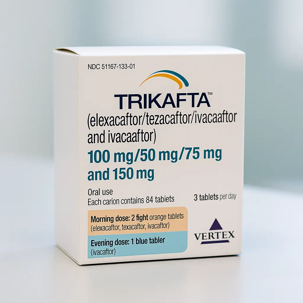 Caja de medicamento Trikafta, autorizado por Corte Suprema para tratamiento de fibrosis quística