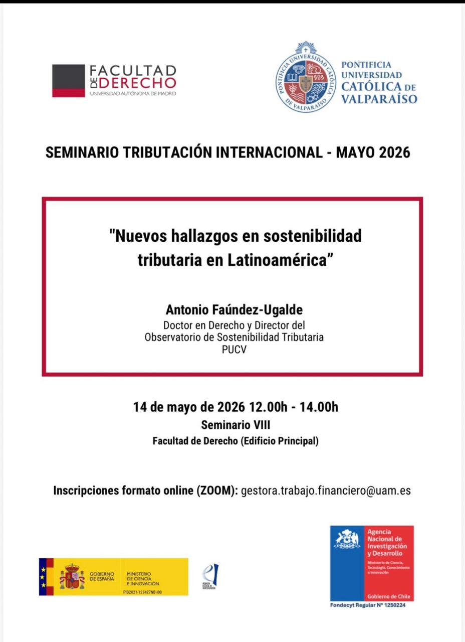 Seminario Tributación Internacional: “Nuevos hallazgos en sostenibilidad tributaria en Latinoamérica”